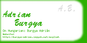 adrian burgya business card